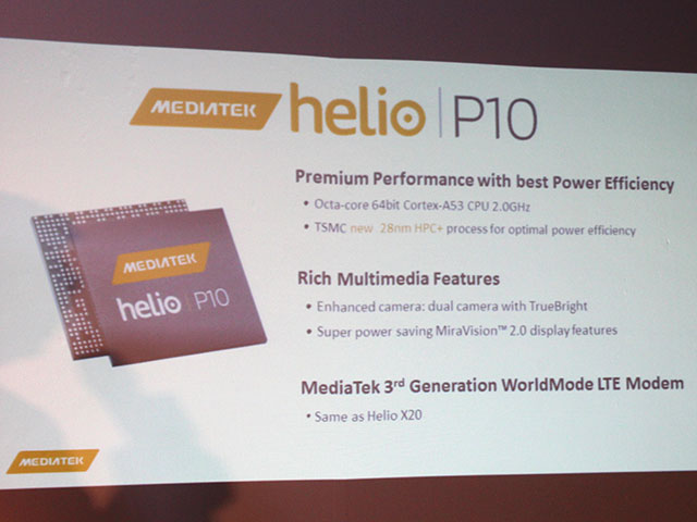 聯發科發表Helio P10八核晶片 為輕巧高效能手機而生
